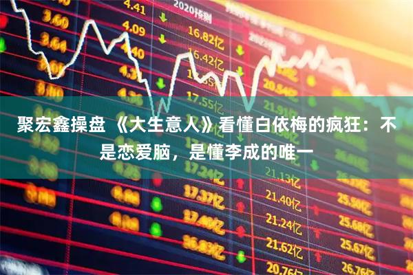 聚宏鑫操盘 《大生意人》看懂白依梅的疯狂：不是恋爱脑，是懂李成的唯一