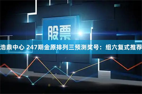 浩鼎中心 247期金原排列三预测奖号：组六复式推荐